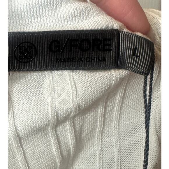 G/Fore White Blur Ribbed Golf Polo Short Sleeve Shirt Top Women's Size L NWT - Picture 4 of 6